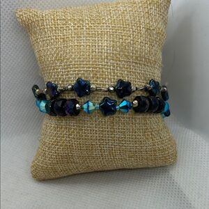 Swarovski Crystal Blue and Purple Star Bracelet